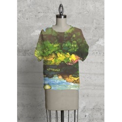 Modern Tee - Moon Lake in Green by VIDA Original Artist