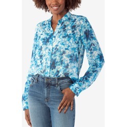 Jasmine Printed Top (BORDEAUX-BLUE) found on Bargain Bro from Kut from the Kloth for USD $31.01