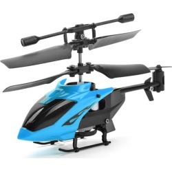 Costbuys Helicopter Kids Flying Plastic Mini Radio Remote Control Helicopter Child Micro 2 Channe Rc Toys for children - Blue /