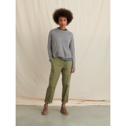 Cropped Pocket Sweater in Cotton Wool Blend
