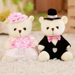 Costbuys 2pcs/lot 15cm Couple Bear Wedding Teddy Bear High Quality Plush Toys...