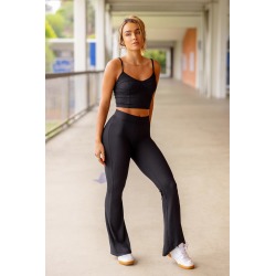 Urban Planet Sommer Ray Ribbed Flare Pant | Black | Large | Women's found on Bargain Bro from Urban Planet for USD $9.52