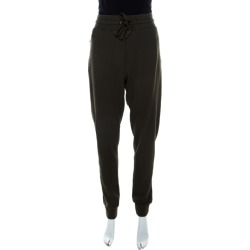 Dolce and Gabbana Military Green Waffle Knit Jogger Pants L