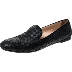Bottega Veneta Black Intrecciato Leather Slip On Flats Size 39.5