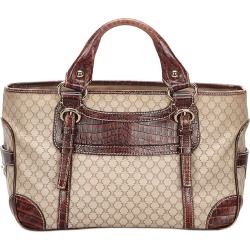 Celine Beige/Dark Brown Macadam Leather Boogie Bag