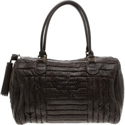Anya Hindmarch Dark Brown Braided Leather Sydney Bag