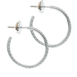 Tiffany & Co. Tiffany Metro Diamond 18k White Gold Hoop Earrings
