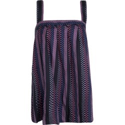 Marc By Marc Jacobs Navy Blue Cotton Silk Dotted Sleeveless Top L