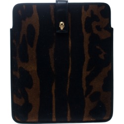 Alexander McQueen Ocelot Print Canvas IPad Case