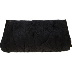 Dolce and Gabbana Black Floral Embossed Fabric Miss Lady Clutch