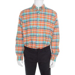 Ralph Lauren Multicolor Checked Cotton Logo Embroidered Button Down Shirt XL