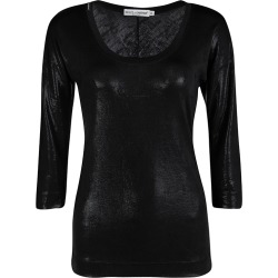 Dolce and Gabbana Metallic Black Long Sleeve Stretch Top M