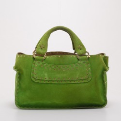 Celine Green Suede Studded Boogie Bag