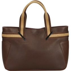 Gucci Brown Web Leather Web Tote