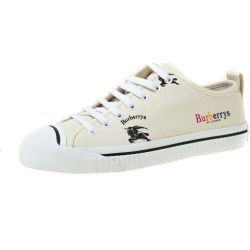 Burberry Cream Printed Canvas Sneakers Size 39.5