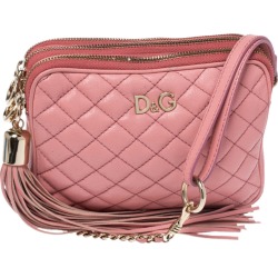 Dolce and Gabbana Pink Quilted Leather Lily Glam Crossbody Bag