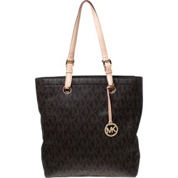 MICHAEL Michael Kors Brown Coated Canvas Jet Set North South Tote