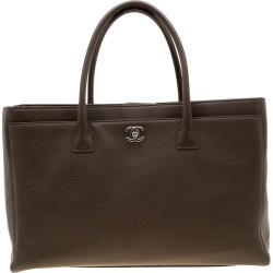 Chanel Brown Leather Cerf Executive Tote