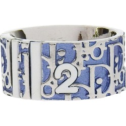 Dior Trotter Silver/White Metal Ring Size 55