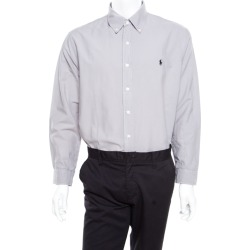 Ralph Lauren Grey Cotton Logo Embroidered Button Down Slim Fit Shirt XL