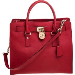 MICHAEL Michael Kors Red Saffiano Leather Large Hamilton North South Tote