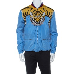 Gucci Blue Tiger Print Light Weight Jacket L