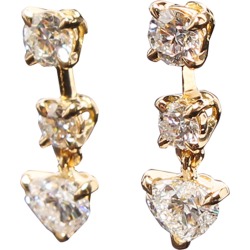 Cartier Diamond 18K Yellow Gold Heart Motif Earrings