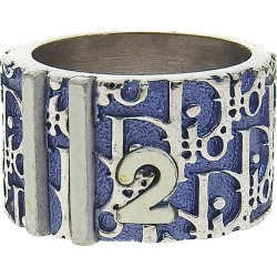 Dior Trotter Silver/White Metal Ring Size 57