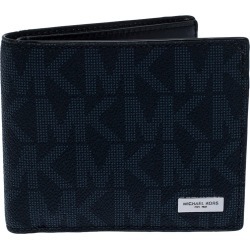 Michael Kors Navy Blue Signature Coated Canvas Bi Fold Wallet
