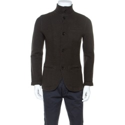 Armani Collezioni Dark Brown Wool Knit Light Weight Jacket L