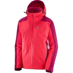 Salomon Women's Brilliant Ski Jacket, Hibiscus/Cerise