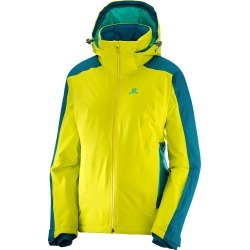 Salomon Women's Brilliant Ski Jacket, Sulphur Spring/Deep Lagoon