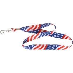 Hillman American Flag Polyester Multicolored Decorative Key Chain Lanyard