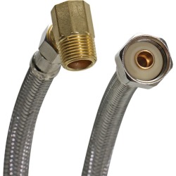 Fluidmaster 3/8 Compression 1/2 FIP 48 in. Braided Stainless Steel Dishwasher Supply Line Com