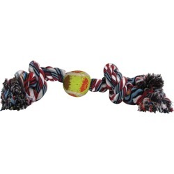 Diggers Multicolored Rope with Tennis Ball Cotton Rope with Tennis Ball Dog Toy Large