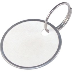 Hillman 1-1/4 Dia. Metal White Labeling/ID Key Ring