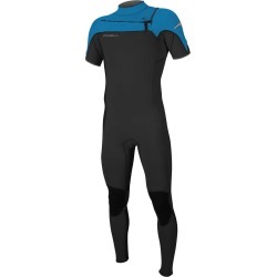 2018 O'Neill Hammer 2mm Chest Zip Short Sleeve Wetsuit BLACK / OCEAN 5056