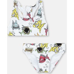 Stella McCartney Kids White Angry Fish Bikini, Women's, Size 2