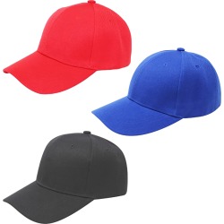 Jordefano� Plain Adjustable Baseball Cap (3-Pack) - Mix - One Size