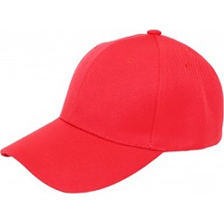 Jordefano� Plain Adjustable Baseball Cap (3-Pack) - Red - One Size