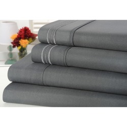 Bamboo Comfort� 3-Line Bamboo Blend 4-Piece Sheet Set - Full - Grey