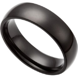 Titanium Comfort Fit Unisex Band Ring - Black-Size 12