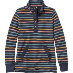 Rocky Coast Sweatshirt, Snap Henley Striped