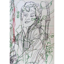 Mid Century Abstract Female Portrait Line Drawing found on Bargain Bro Philippines from Chairish for $189.00
