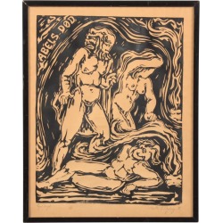 Abel's Death Expressionist Woodblock Print found on Bargain Bro from Chairish for USD $528.20