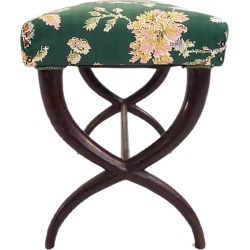Italian Flower Satin Fabric Stool by Guglielmo Ulrich, 1940s found on Bargain Bro Philippines from Chairish for $2051.00