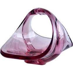 Mid 20th Century Viking Glass Epic Amethyst Console Basket, Low Vase