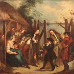 English Painting, Genre Scene, 18th-Century, Oil on Canvas found on Bargain Bro Philippines from Chairish for $6731.00