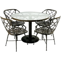 Vintage Patio Table & 4 Chairs by Brown Jordan