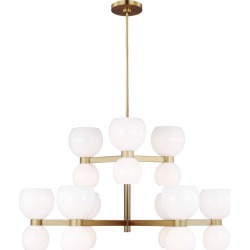 Kate Spade by Generation Lighting Londyn Chandelier, Burnished Brass & Milk White Glass, Medium found on Bargain Bro from Chairish for USD $1,603.60